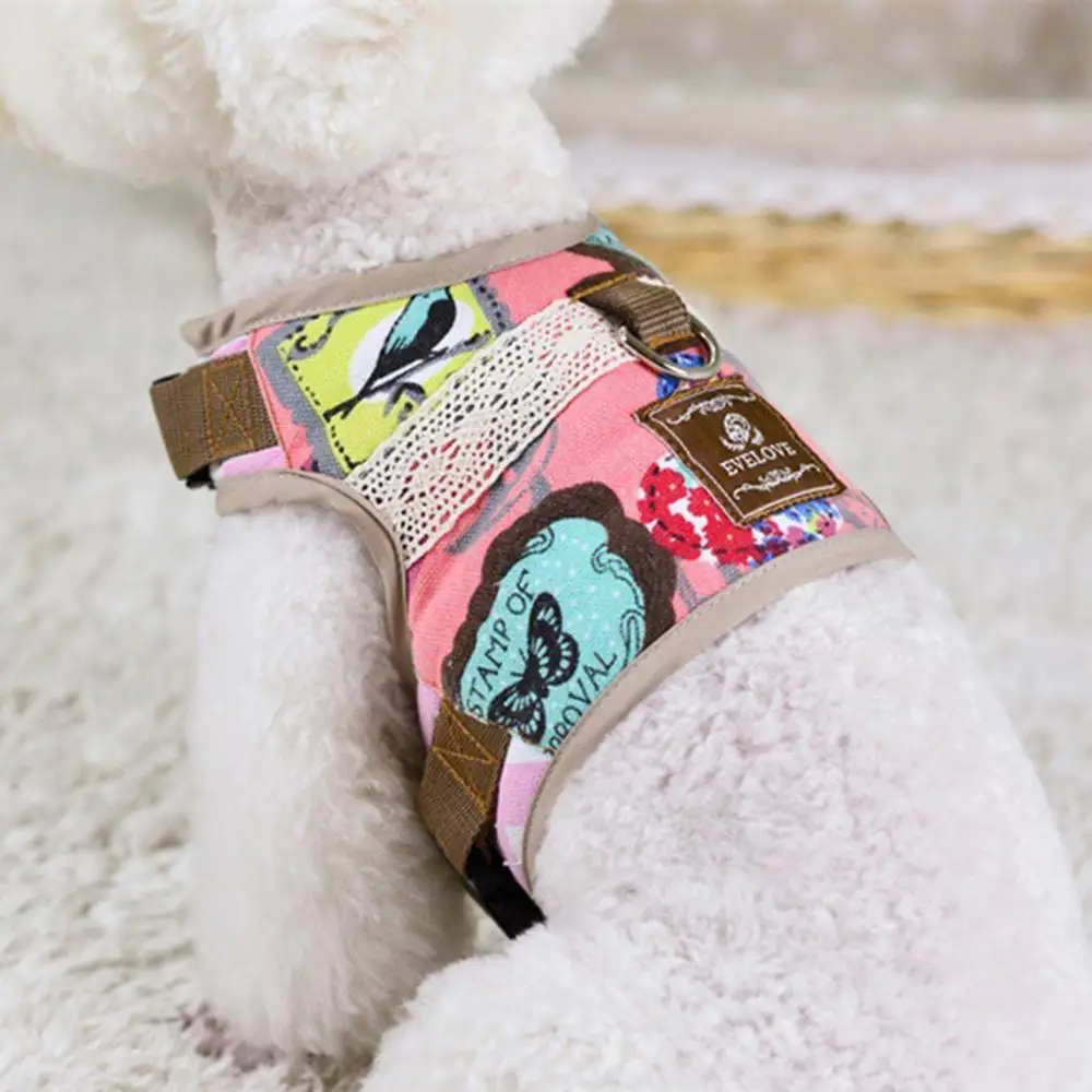 

Adjustable Pet Dog Breathable Traction Fashion Printing Chest Strap With Dogs Non-slip Resistant Soft Comfortable #4J10