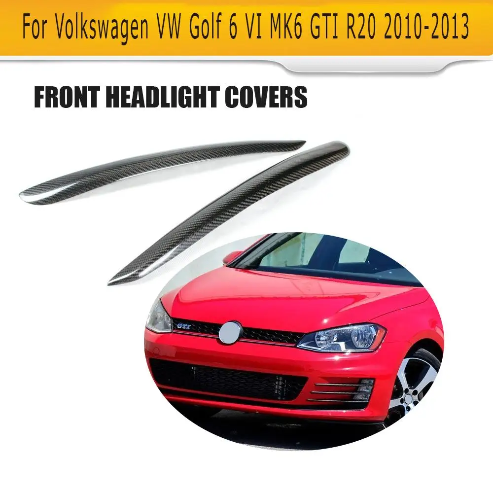 Углеродное волокно передняя фара веки брови для Volkswagen VW Golf 6 VI MK6 GTI R20 2010-2013