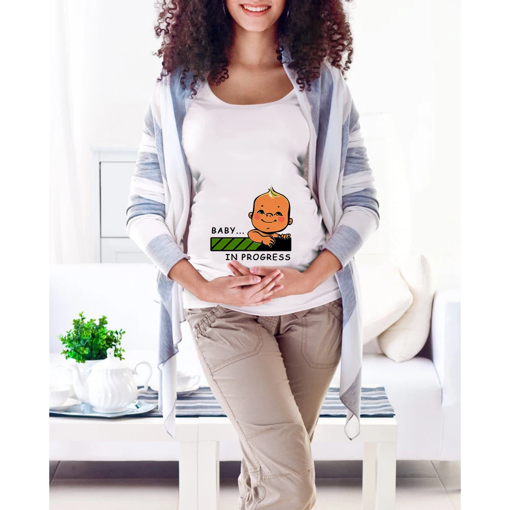 Женские топы для беременных с коротким рукавом с принтом из мультфильма, футболки, одежда для беременных, высококачественные женские