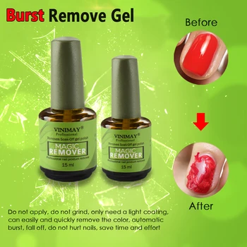 

VINIMAY 15/8ml Nail Gel Polish Burst Magic Nail Polish Remover 2min Fast Soak Off Sticky UV Polish Nail Degreaser Cleaner TSLM1