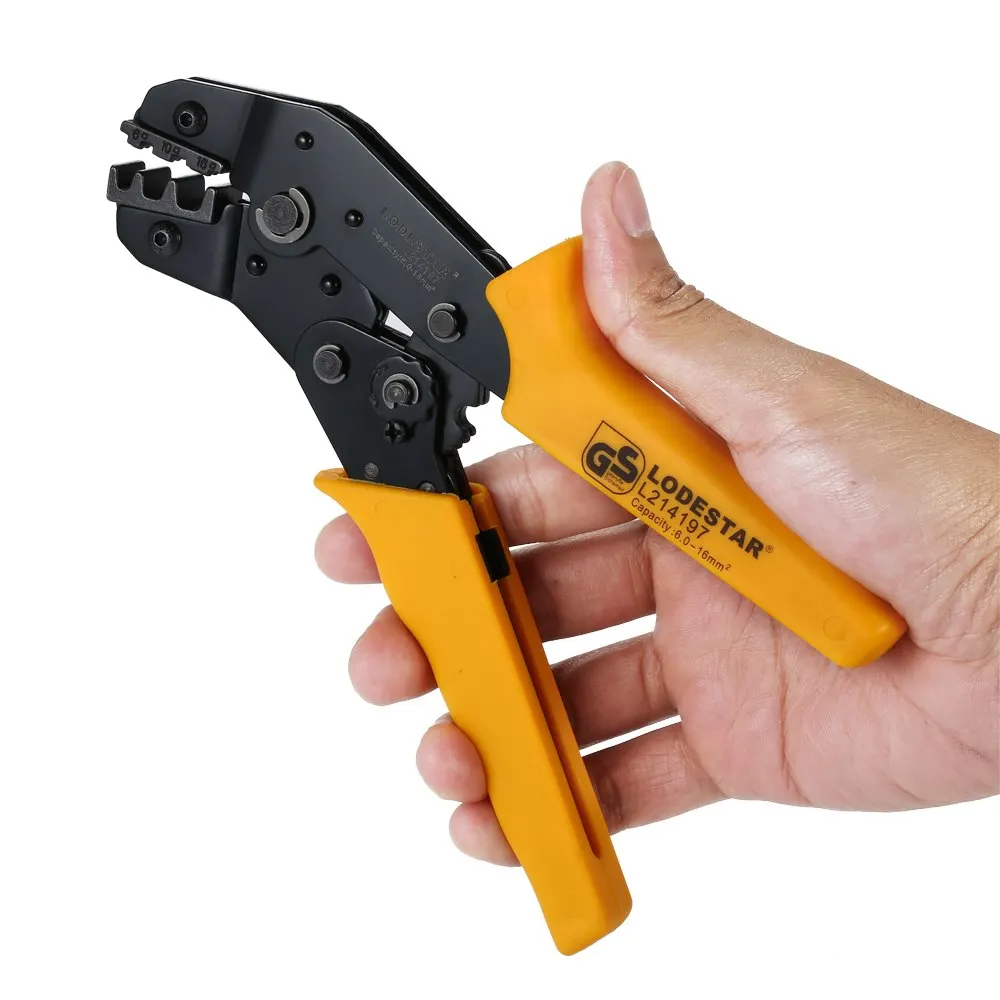 

Professional Wire Crimpers Multitool Crimping Press Pliers Crimping Tool 10~5 AWG(6~16mm2) Capacity for Terminals wire stripper