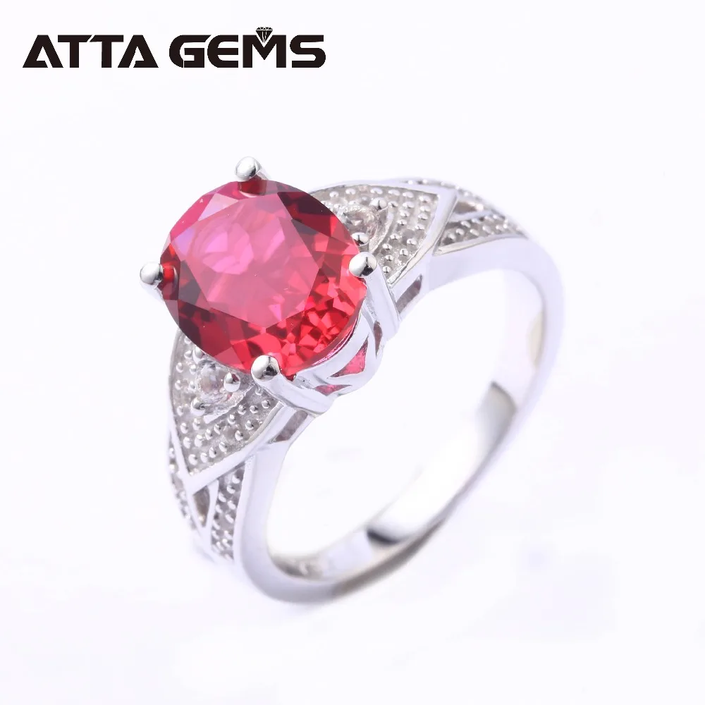 

Ruby Sterling Silver Rings for Women Classic Simple Style 4 Carats Created Ruby Women's Silver Ring Fine Jewelry Brand Hotsale
