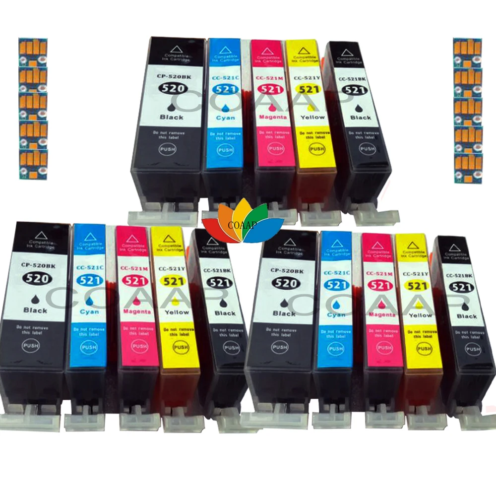 Cartuchos de tinta para impresora de inyección de tinta, compatibles con  Canon 520, 521, Pixma IP 3600 / IP 4600 / IP 4700, 15 Uds.|ink cartridge| canon 520ink cartridge for canon - AliExpress