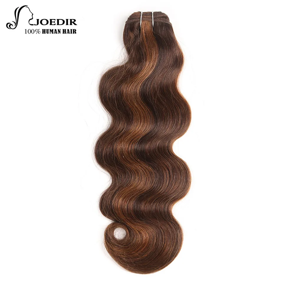 Joedir Pre colored Brazilian Remy Human Hair Weave Body Wave Color P4