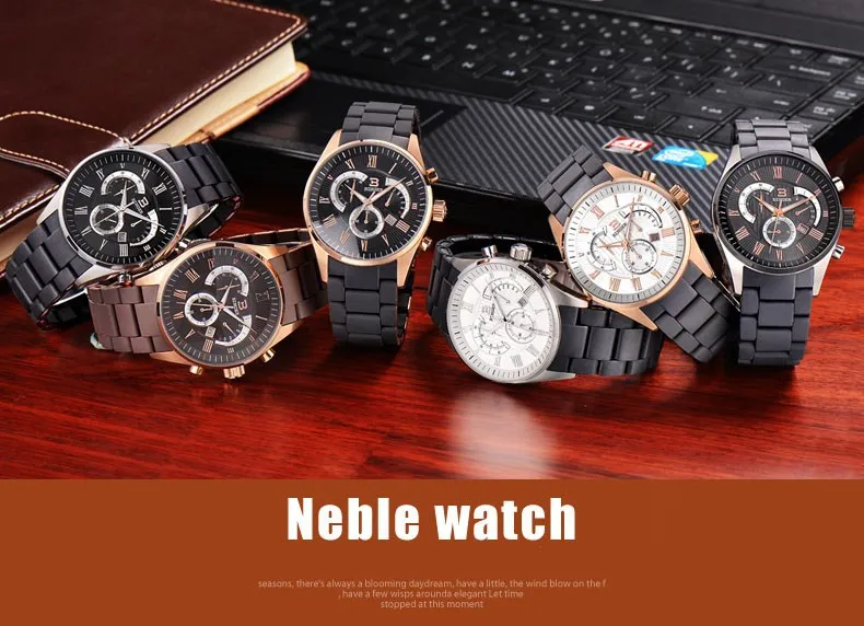 Free Shipping Wristwatches Men's Quartz Sport Utility Men Luxury Brand Automatic Chronograph Binger Military Watches Gift