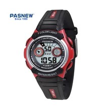 PASNEW дети цифровые часы водонепроницаемый гаджет 30 м 7-цвет светло Открытый Спорт наручные часы PSE-482