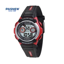 PASNEW children digital Watch Waterproof 30M 7-colour light outdoor sport Wrist Watch PSE-482