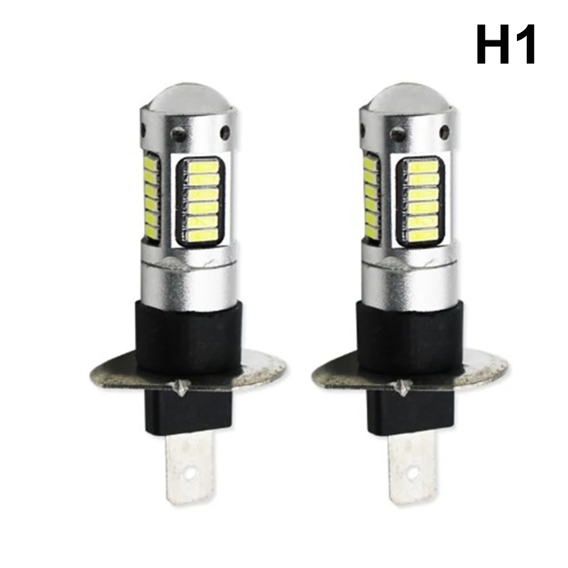 2 шт. супер яркий H1 H3 светодиодный фонарь 30 4014SMD Автомобильные противотуманные фары 6500K белые фары для вождения и бега автомобильные лампы