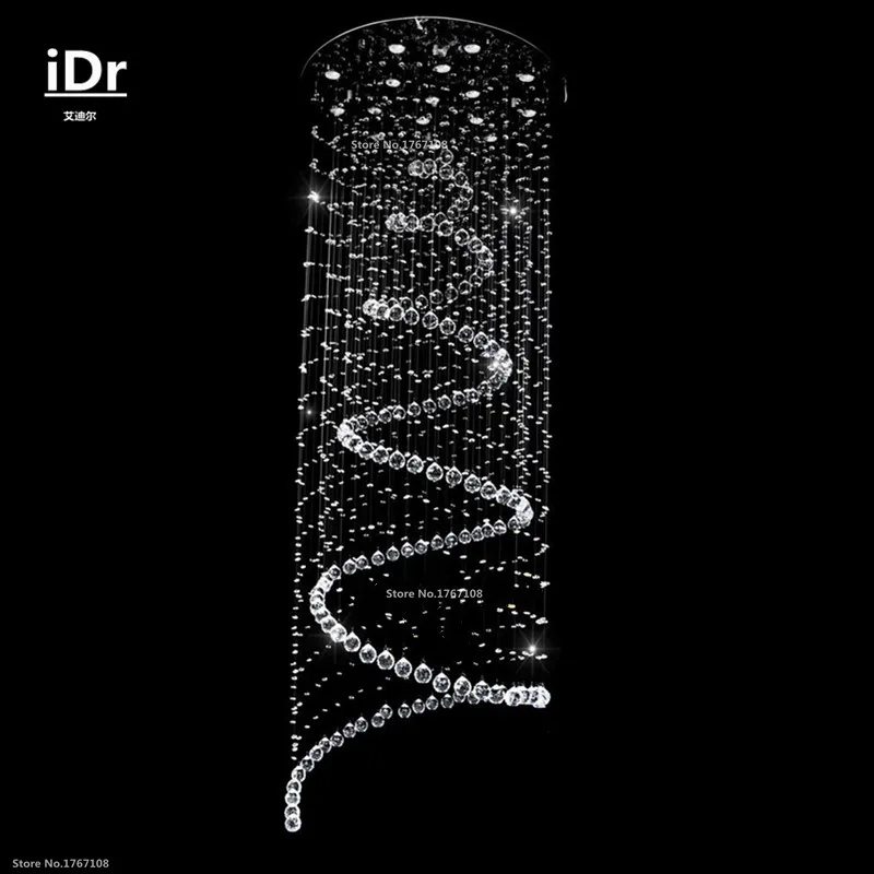 Europe round Crystal stair chandelier Villa Club Hotel Project penthouse floor living room lamp 100 quality