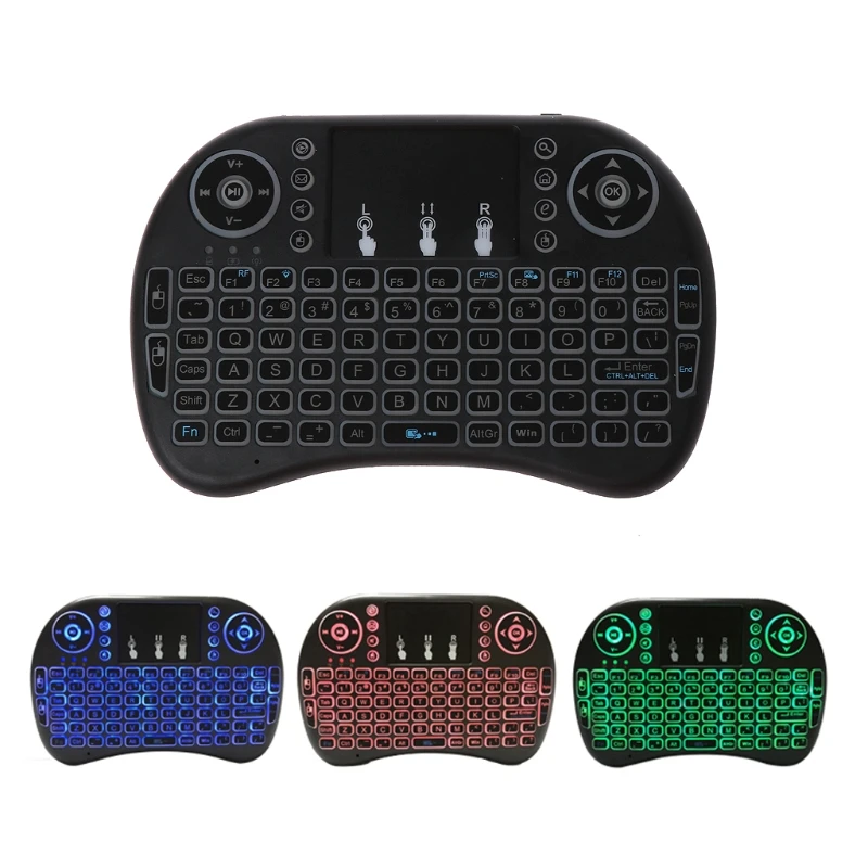 3 Color Backlit 2 4GHz Wireless i8 Keyboard Touchpad Fly Air Mouse For font b PC
