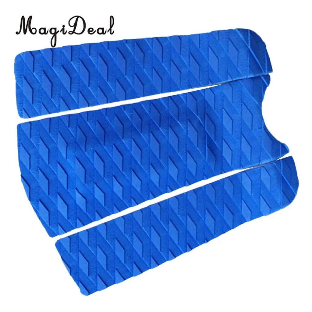 MagiDeal 3Pcs Adhesive Diamond Grooved Non-slip EVA Surf Traction Pad Tail Pad Deck Grip Mat for Surfboard Shortboard Skimboard