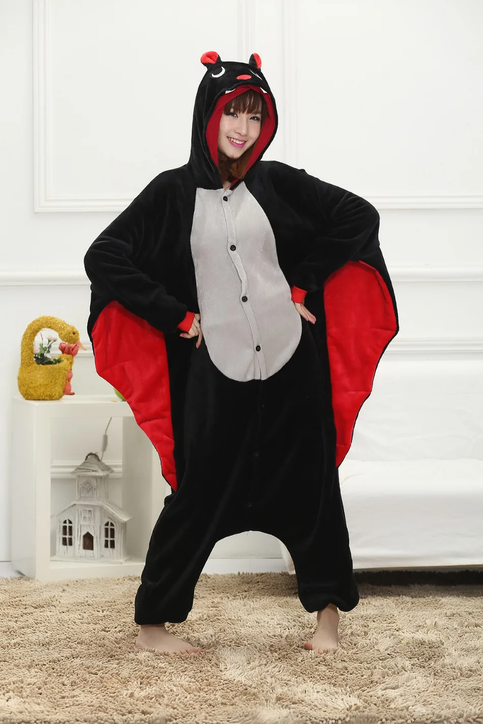 

Cartoon animal conjoined Bat Kigurum Onesies Unisex Adult Flannel Hooded Pajamas Children Cosplay Cute Animal Sleepwear