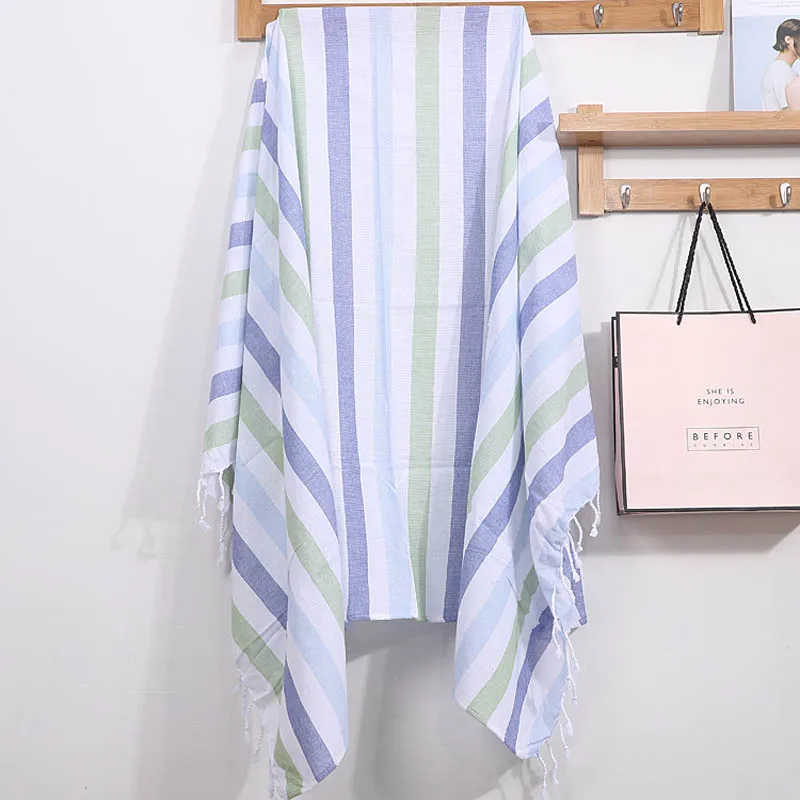 

Turkish Colorful Bath Towel Fringed Striped Beach Towel Cotton Children Towel Kids Shawl for Camping Travel Beach Swimming Bath