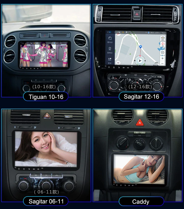 Perfect Android 8.1 Car Radio Stereo GPS Navigation MP5 Player 9 inch Touch Screen 16G Bluetooth For VW Polo Passat b6 touran jetta etc 12