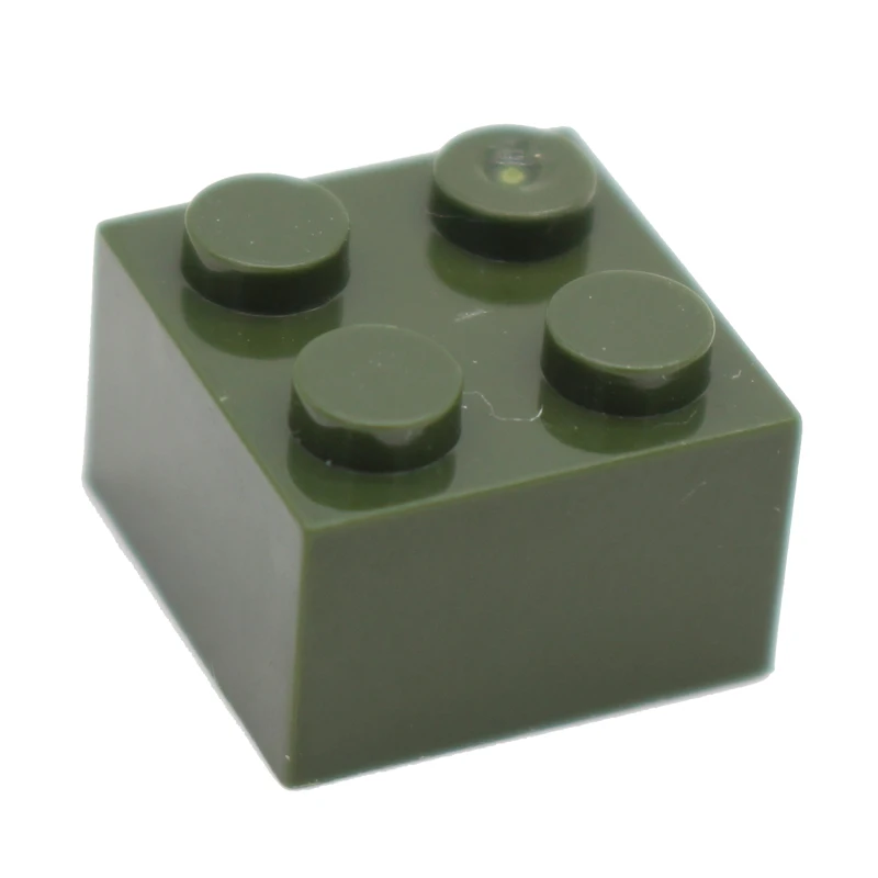 Строительные блоки Moc Brick 2x2 3003 DIY, Обучающие творческие основы, классические наборы, совместимые сборные частицы, игрушки для детей - Цвет: Army green