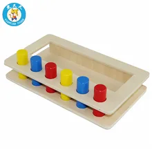Baby Montessori Children’s Toy Educational Wooden Toys Imbucare Peg Box With Cylinders