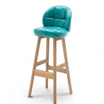 

Life American Style Solid Wood Stool Modern Minimalist European Retro High Stools Backrest High Home Bar Stool Chair chaise