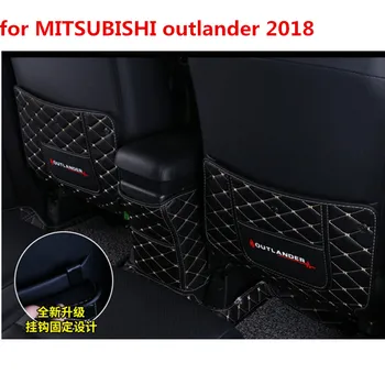 

Car armrest box Back row anti kicking pad holster Artificial Leather for MITSUBISHI outlander 2018 Accessories Car-styling