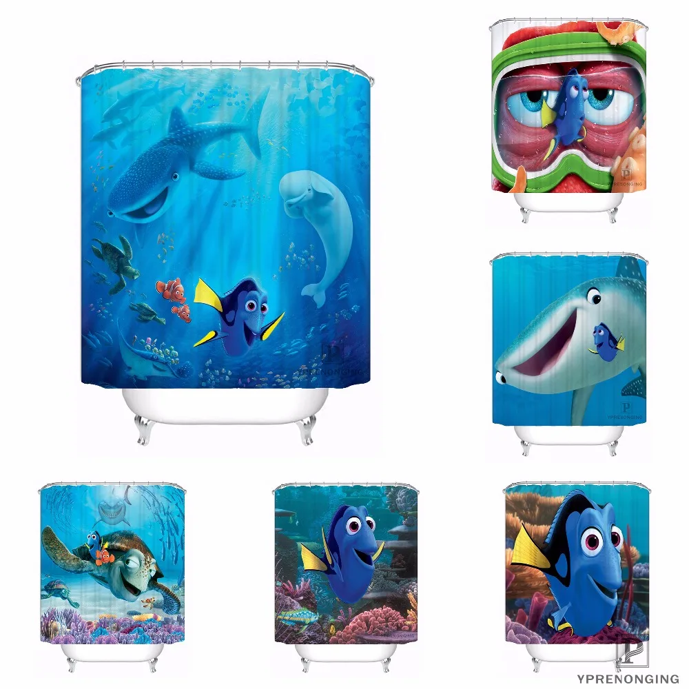 Custom Marlin Dory Finding Nemo Shower Bath Bathroom Curtain
