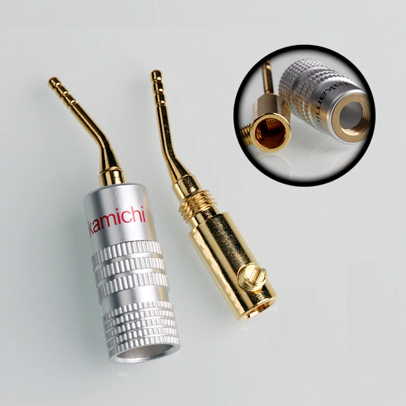 8 шт. 2 мм разъем типа "банан" Nakamichi позолоченный Акустический кабель контактный Ангел провода винты замок разъем для музыкальных HiFi аудио