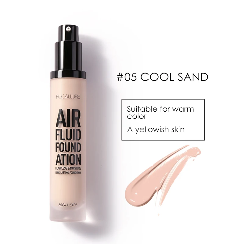 FOCALLURE Air Foundation идеальная основа Матовая жидкая основа Полное покрытие и УВЛАЖНЯЮЩАЯ основа для макияжа - Цвет: 5