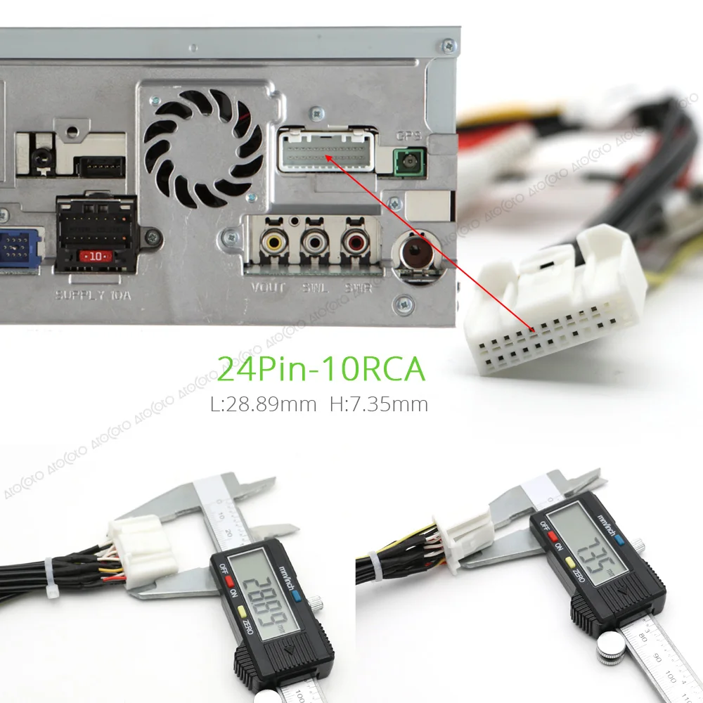 Адаптер для автомобильного радио AtoCoto 24/32 Pin RCA AUX кабель Pioneer AVIC F940BT F30BT F900BT F90BT X850BT