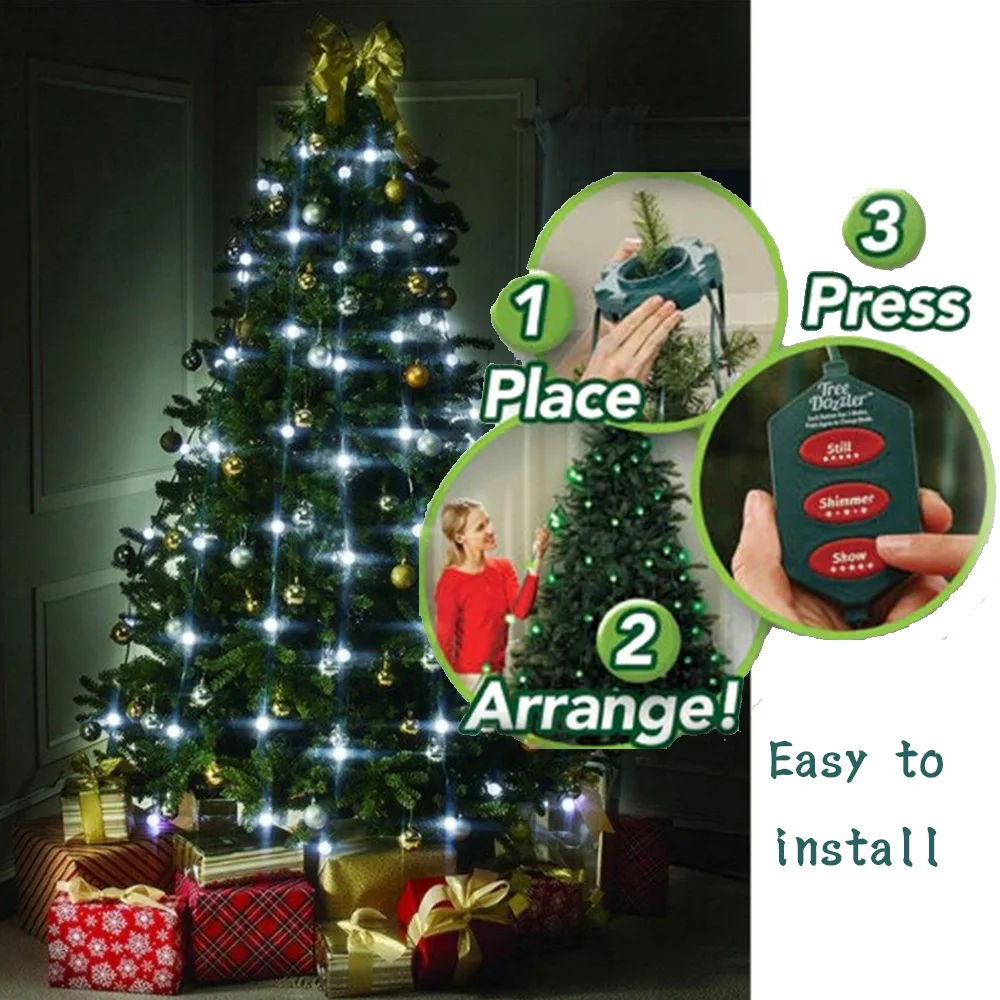 

NEW Christmas Tree LED Fairy Twinkle String Lights 64 LEDs with Controller for Christmas EU Plug top Quality