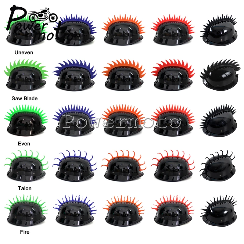 

Rubber Colourful Motocross Helmet Decals Sticker Dirt Bike BMX Punk Style Mohawks Helmet Blade Spikes Capacete Decoration