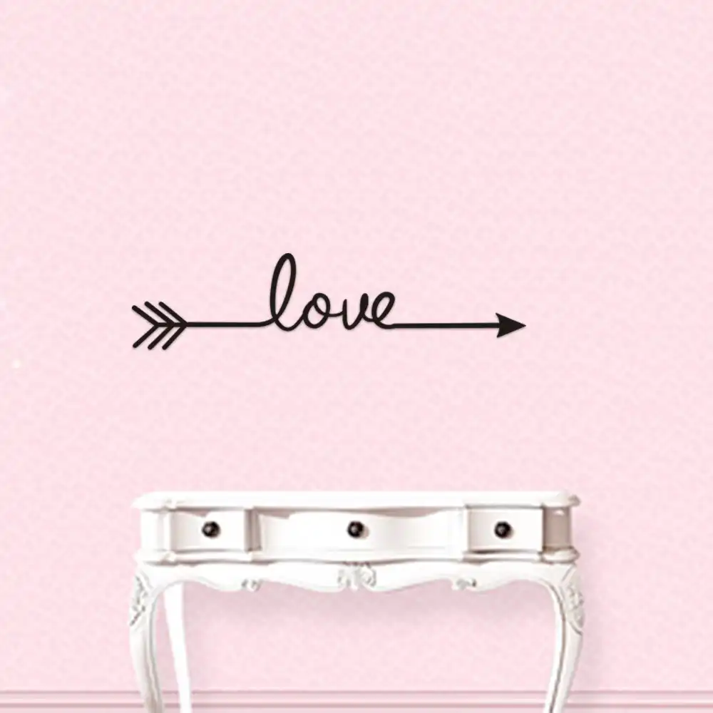 Rosa Adhesivo Con Diseno De Amor Para La Pared Para Sala De