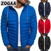 Бренд ZOGAA, зимняя куртка для мужчин, пальто с капюшоном, повседневные мужские куртки на молнии, парка, теплая одежда, уличная одежда для мужчин