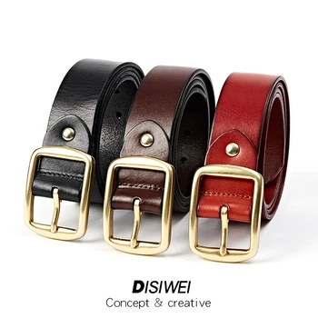 

100% Cowhide Genuine Leather Belts for Men Brand Strap Male Pin Buckle Fancy Vintage Cowboy Jeans DSW011