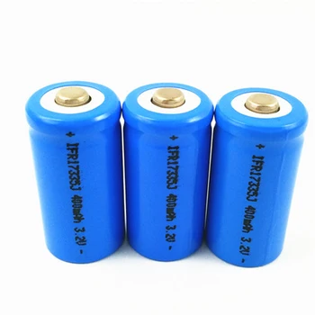 

10pcs 3.2v IFR 17335 16340 rechargeable lithium ion battery Lifepo4 cell 400MAH for camera replace 3V CR123A CR 123A