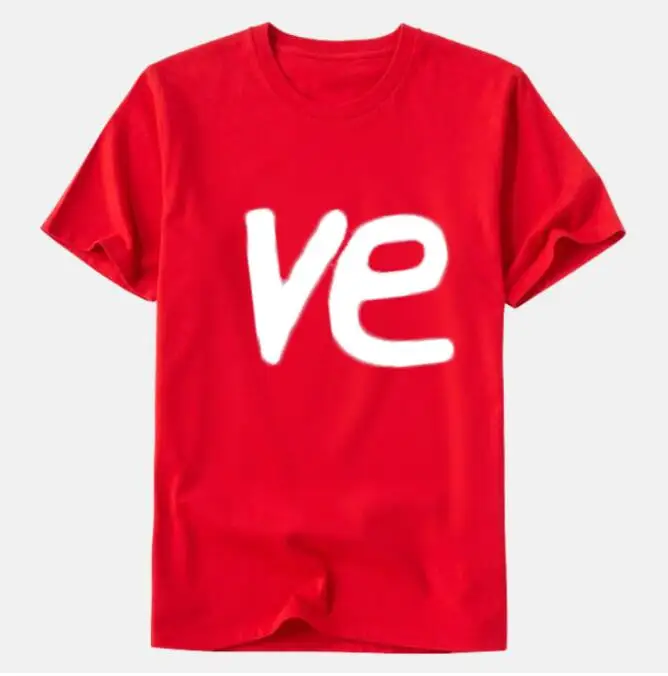 

His- and- hers Couple Matching T-shirts Top Casual Red LO VE Women Men Fashion Boyfriend Girlfriend Tees Lovers tshirt Femme