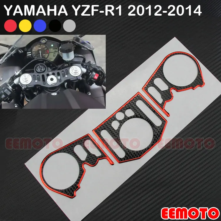 Мотоциклетная Накладка для мотоциклов тройной дерево топ зажим верхний передний конец наклейки для Yamaha YZF1000 YZF R1 YZF-R1 2012 2013