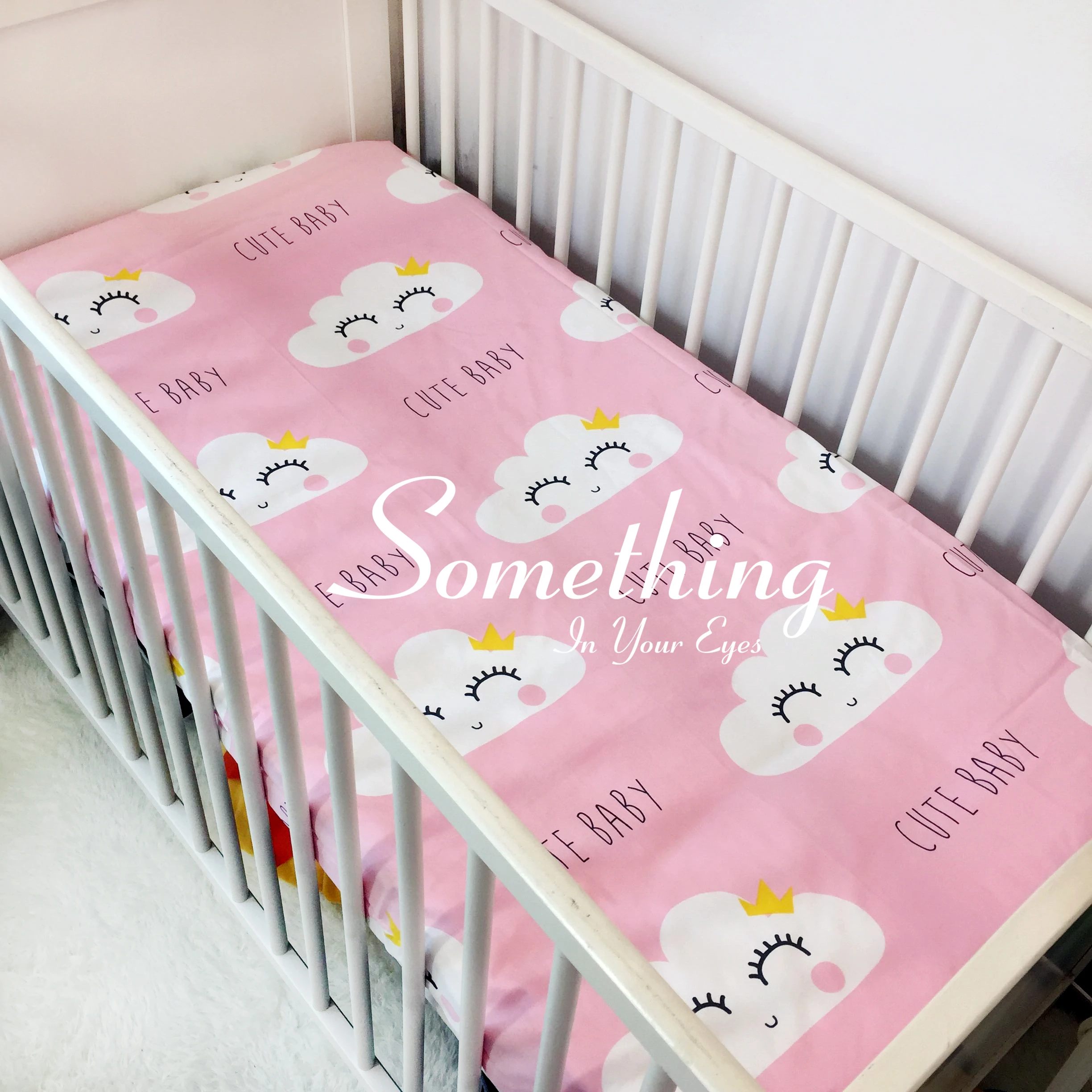1 pc Ins baby cotton fitted sheet crib mattress cover for baby girls boys crib bed sheet Whale cloud cat Sweety heart 1 pc Ins baby cotton fitted sheet crib mattress cover for baby girls boys crib bed sheet Whale cloud cat Sweety heart