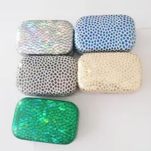 Snakeskin Cosmetic Contact lens case with mirror colored contact lens case cute Lovely Travel box Eyewear Accessories