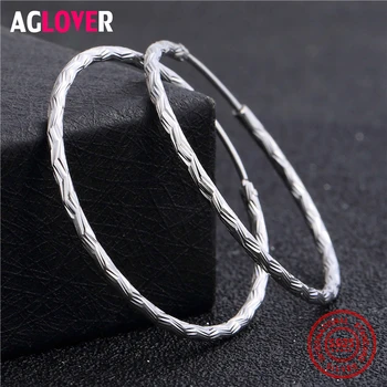 

2019 New Arrivals 925 Sterling Silver Circle Earrings 100% Sterling Silver Big Hoop Earrings Coil Women Earrings Fine Jewelry
