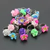 Lovely 50pcs Baby Girl's Fimo Flower Rings Children's Adjustable Polymer Clay Rings Party/Birthday Gift MR69 4
