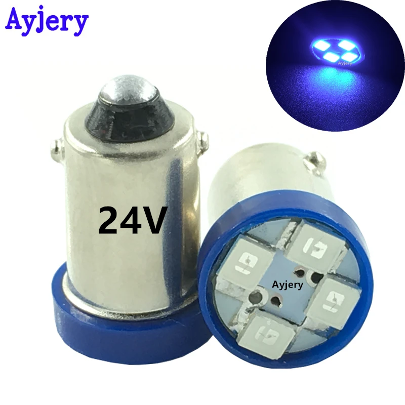 AYJERY 10 шт. 24 В DC BA9S светодиодный ные лампы T4W T11 Dome Map светильник s BA9 1895 1891 53 57