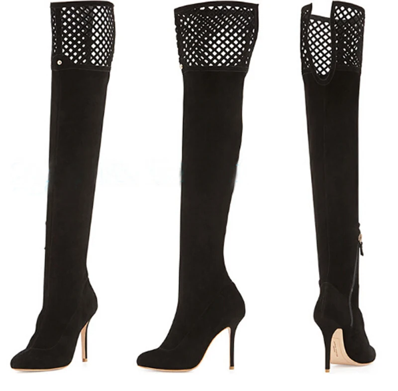 womens black suede dress boots