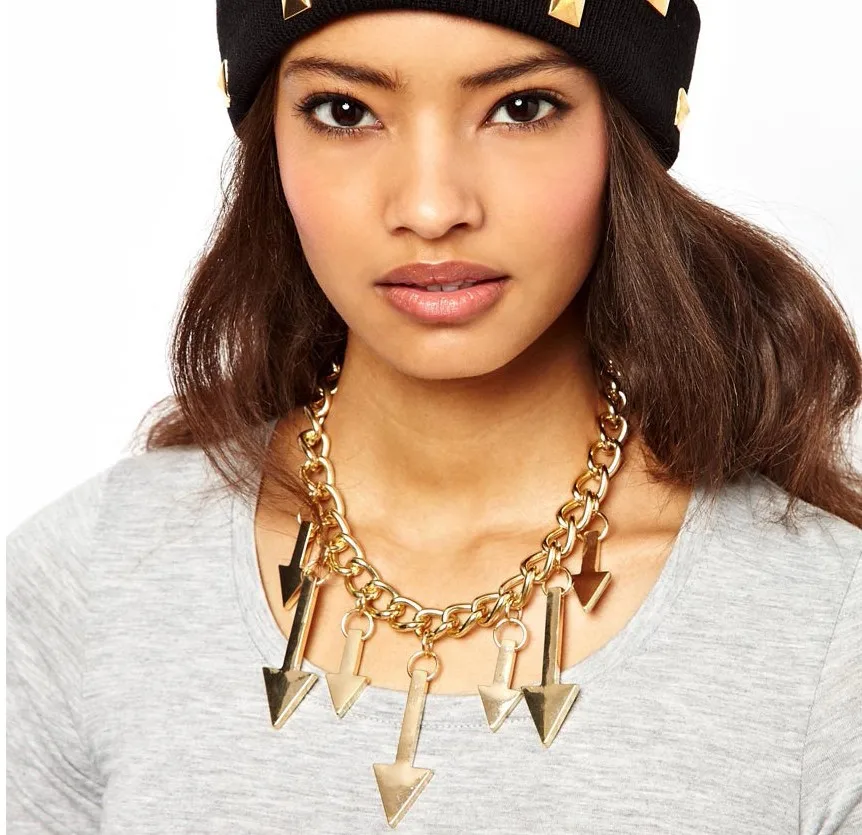 hot 2014 new fashion jewelry heavy metal texture triangular arrowheads