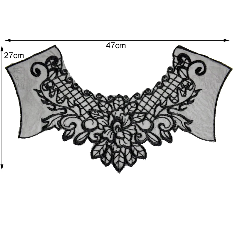 Черный воротник Венеция кружево бабочка декольте аппликация вышивка отделка Гипюр кружево ткань для одежды Швейные принадлежности