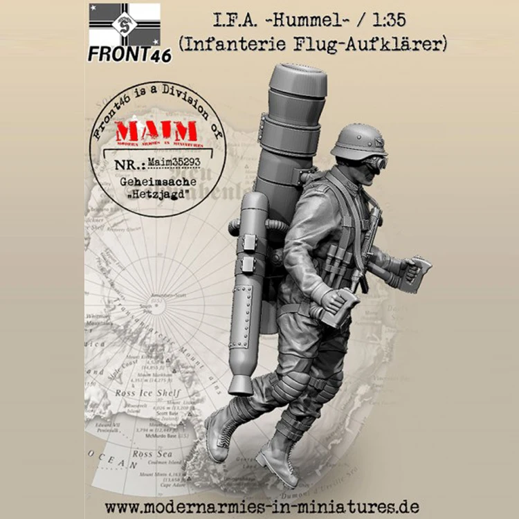 1/35 I.F.A. Hummel (Infanterie Flug Aufklarer) Schwabenland Army полимерная модель soldier GK в разобранном виде и