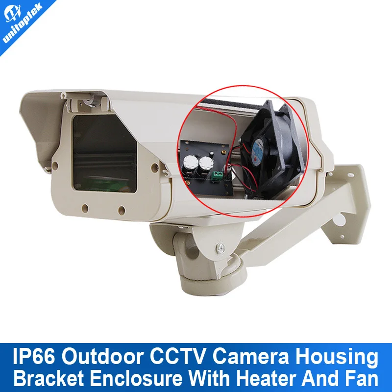 bilder für IP66 Außen Cctv-kamera Gehäuse Eingebaute Heizung, Fan Aluminiumlegierung Für Keine IR Kamera Mit Halterung Für Extreme Kälte oder Warme bilder für IP66 Außen Cctv-kamera Gehäuse Eingebaute Heizung, Fan Aluminiumlegierung Für Keine IR Kamera Mit Halterung Für Extreme Kälte oder Warme