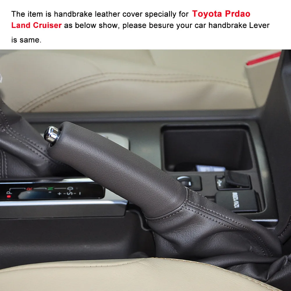 PONSNY автомобильный ручник чехлы Чехол для TOYOTA Land Cruiser Prado LC150 LC200 натуральная обувь без каблука; кожаная обувь для вождения рукоятки ручного тормоза крышка