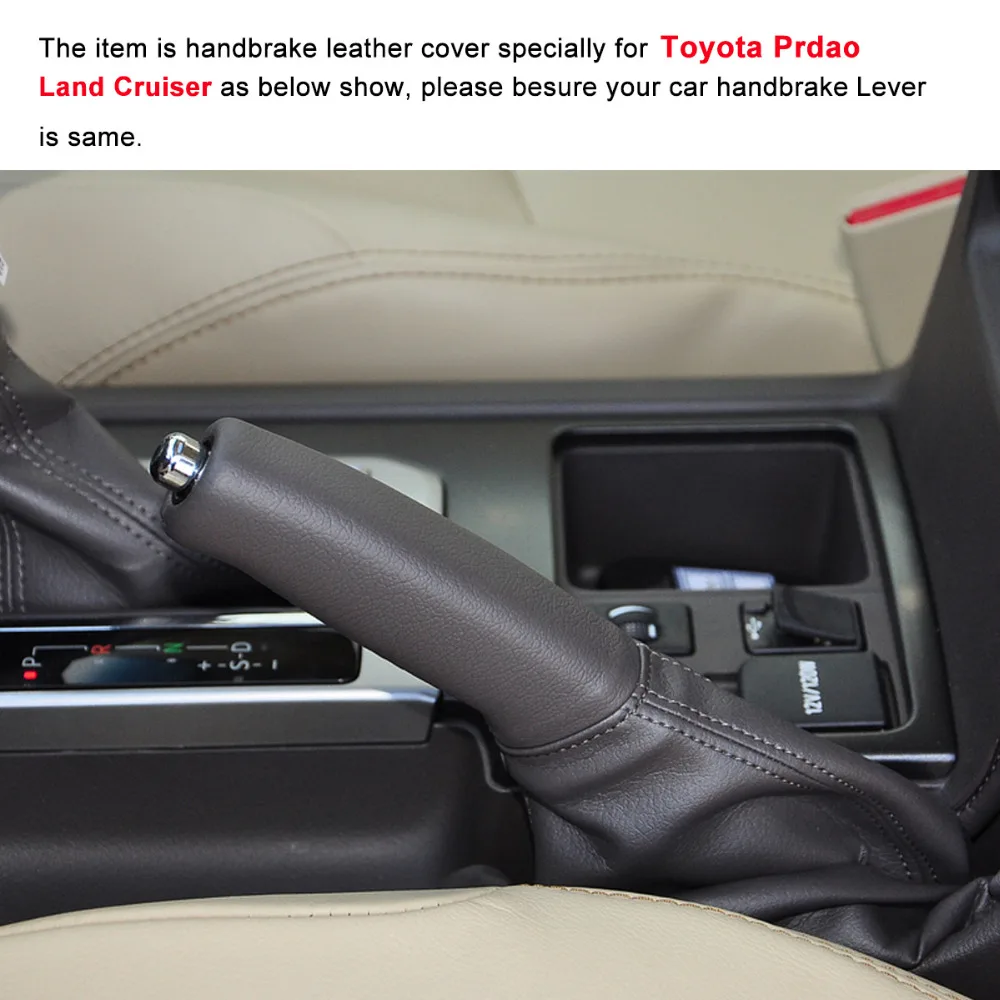Car Handbrake Covers Case for TOYOTA Land Cruiser Prado LC150 LC200 Genuine Leather Handbrake Grips Cover