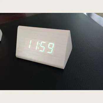 

Simple Green Wooden LED light Alarm Clocks Desk Digital Clock With Temperature Time Function 4 Colors Smart Table Clock