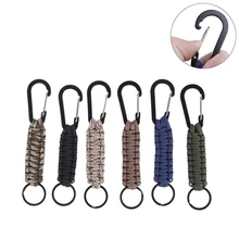 1 шт. EDC Глянцевая белая виниловая брелок из веревок военный спасательный канат карабин для ключей прочность на растяжение