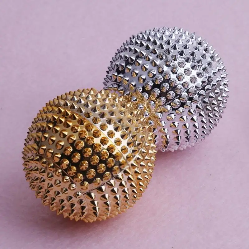 2pcs Gold Silver Hand Palm Acupuncture Ball Pain Relief Massage Stimulation Needle Massage Ball 2pcs Gold Silver Hand Palm Acupuncture Ball Pain Relief Massage Stimulation Needle Massage Ball