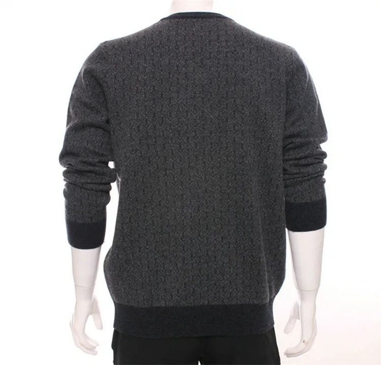  new arrival 100%goat cashmere v-neck knit men fashion dark argyle thick pullover sweater H-straight